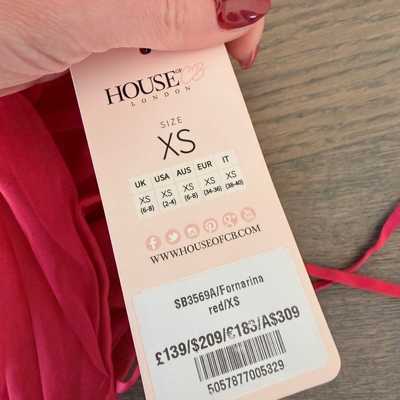 House of CB red Organza dress - Picture 3 of 5